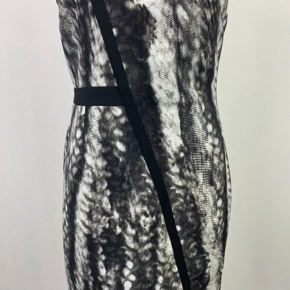 David Lawrence Size 8 Black White Women's Dress Pencil Sleeveless Workwear - Picture 4 of 15